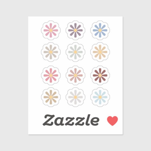 Mini Blume Stickers Set Aufkleber (Blatt)