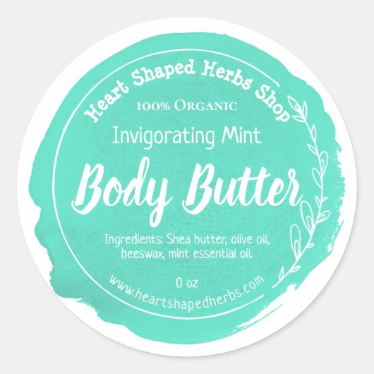 Mini-Body-Butter-Etiketten Runder Aufkleber (Vorderseite)