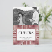 Mini Bold Holiday Verlobung, Red Foto Card Dankeskarte (Stehend Vorderseite)