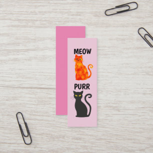 MINI BOOKMARKER BLACK CAT GINGER LESEZEICHEN MINI VISITENKARTE