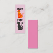 MINI BOOKMARKER BLACK CAT GINGER LESEZEICHEN MINI VISITENKARTE (Vorne/Hinten)