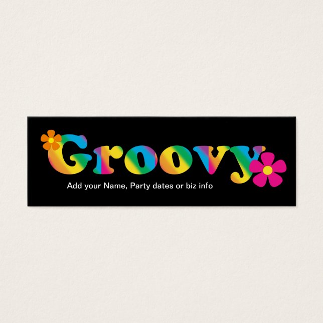 Mini Bookmarks for Retro Birthday Party Favor (Vorderseite)