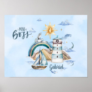 Mini-Boss-Schiff im Ozean Anpassbar Poster
