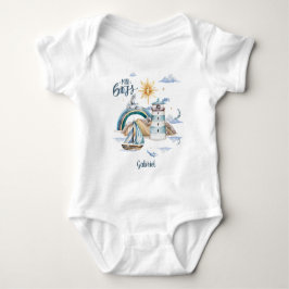 Mini-Boss-Schiff im Ozean individuell anpassbar Baby Strampler