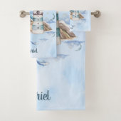 Mini-Boss-Schiff im Ozean individuell anpassbar Badhandtuch Set (Insitu)