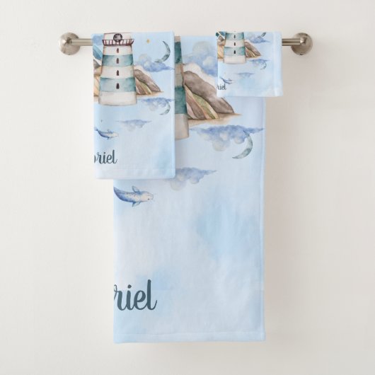 Mini-Boss-Schiff im Ozean individuell anpassbar Badhandtuch Set (Insitu)
