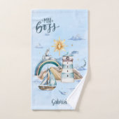 Mini-Boss-Schiff im Ozean individuell anpassbar Badhandtuch Set (Handtuch)