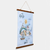 Mini-Boss-Schiff im Ozean individuell anpassbar Wandteppich Mit Holzrahmen (Gewinkelt)