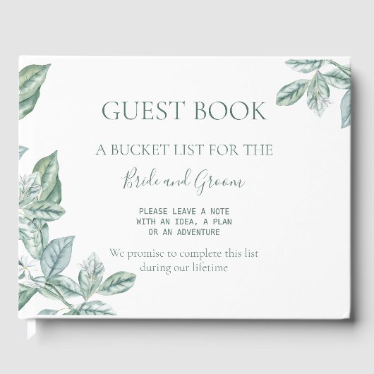 Mini Botanical Wedding Guest Book Bucket List Gästebuch (Vorderseite)