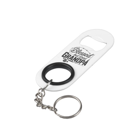 Mini Bottle Opener Keychain for Grandpa Mini Flaschenöffner (Rückseite Schrägansicht)
