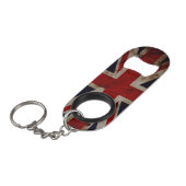 Mini Bottle Opener Schlüsselanhänger - UK Flag Flaschenöffner (Vorderseite Schrägansicht)