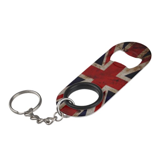 Mini Bottle Opener Schlüsselanhänger - UK Flag Mini Flaschenöffner (Vorderseite Schrägansicht)