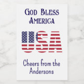 Mini Bottles USA Flag 4. Juli Red White Blue Weinetikett (Einzelnes Label)