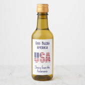 Mini Bottles USA Flag 4. Juli Red White Blue Weinetikett (Vorderseite)