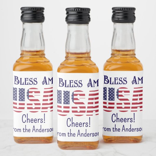 Mini Bottles USA Flag 4th of July Red White Blue Alkoholflaschenetikett (Flaschen)