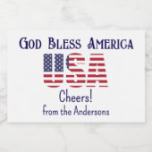 Mini Bottles USA Flag 4th of July Red White Blue Alkoholflaschenetikett (Einzelnes Label)