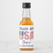 Mini Bottles USA Flag 4th of July Red White Blue Alkoholflaschenetikett (Vorderseite)