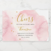 Mini-Brautparty aus Gold und Rosa Schaumweinetikett (Einzelnes Label)