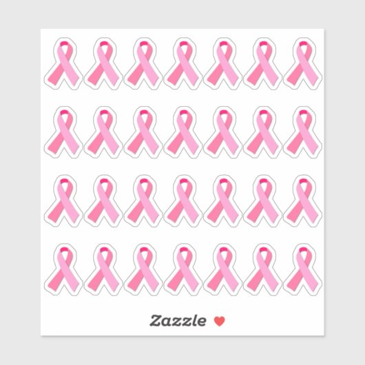 Mini Breast Cancer Awareness Pink Ribbon X 28 Aufkleber (Blatt)