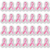 Mini Breast Cancer Awareness Pink Ribbon X 28 Aufkleber (Vorderseite)