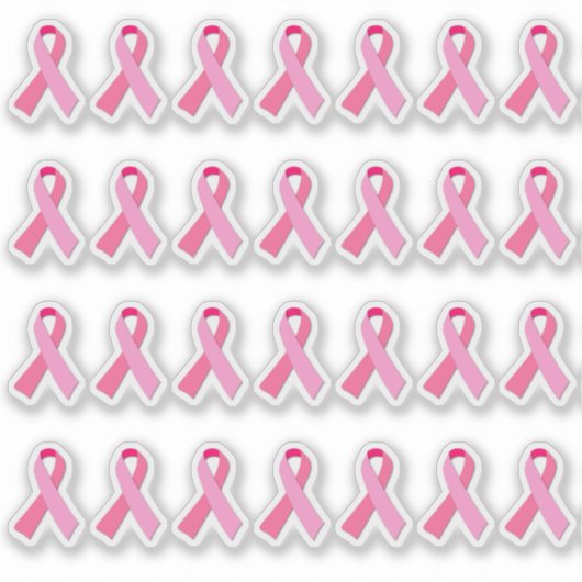 Mini Breast Cancer Awareness Pink Ribbon X 28 Aufkleber (Vorderseite)