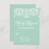 Mini Brocade Lace Wedding RSVP Card (Vorne/Hinten)