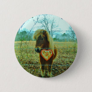 Mini Brown Pferd Button