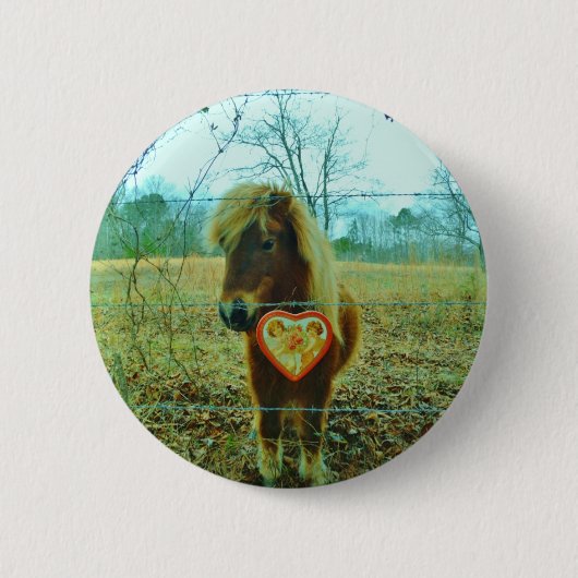 Mini Brown Pferd Button (Vorderseite)