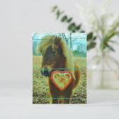 Mini Brown Pferd Feiertagspostkarte (Stehend Vorderseite)
