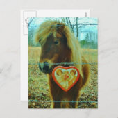 Mini Brown Pferd Feiertagspostkarte (Vorne/Hinten)
