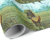 Mini Brown Pferd Geschenkpapier (Rolleneckpunkt)