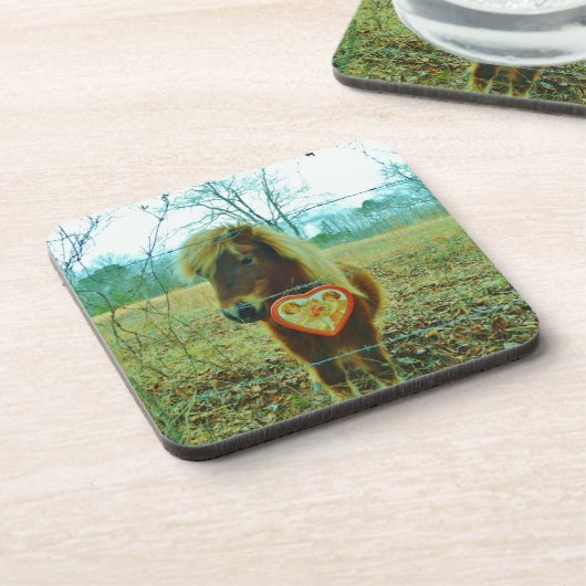 Mini Brown Pferd Getränkeuntersetzer (Linke Seite)