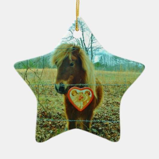 Mini Brown Pferd Keramikornament (Vorne)