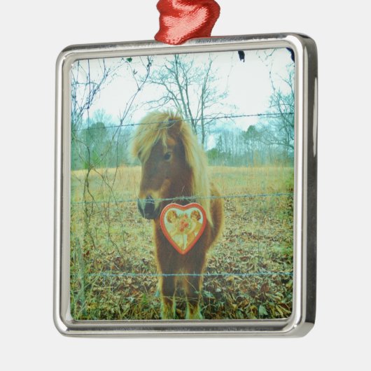 Mini Brown Pferd Ornament Aus Metall (Links)