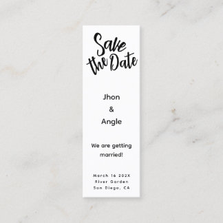 Mini Budget Wedding Save the Date QR Code Cards Telefonnummerkarte