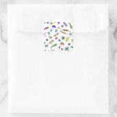 Mini Bugs und Mini Beasts Quadratischer Aufkleber (Tasche)