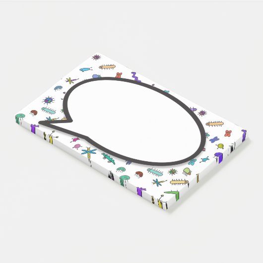 Mini Bugs und Mini Beasts Sprechblase Post-it Klebezettel (angewinkelt)