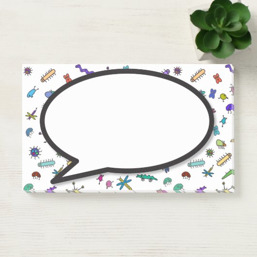 Mini Bugs und Mini Beasts Sprechblase Post-it Klebezettel (Büro)