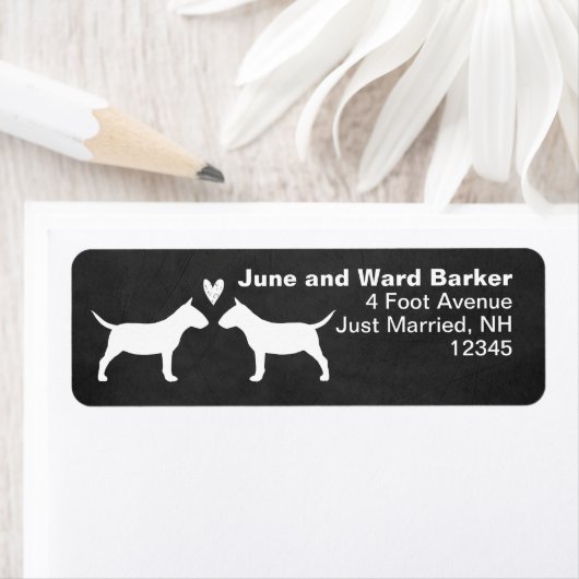 Mini Bull Terrier Hund Silhouetten mit Herz (Insitu)