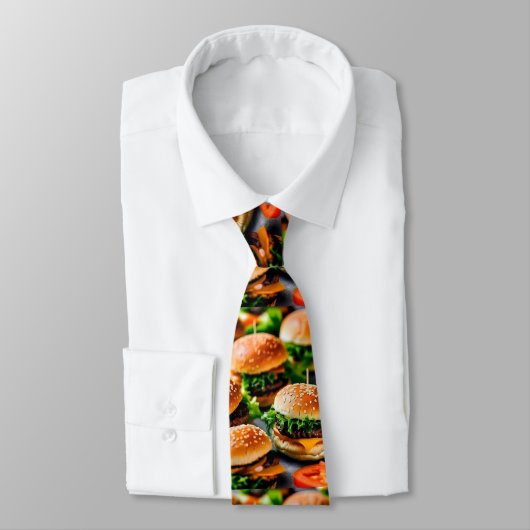 Mini Burger Neck Tie - Food Lover Krawatte (Gebunden)