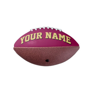 Mini BURGUNDY UND ALTE GOLD Personalisiert Footbal Football