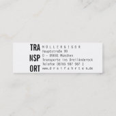 Mini Business Cards Mini Visitenkarte (Rückseite)