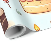 Mini Cake and Candle Wrapping Paper 30x15 Geschenkpapier (Rolleneckpunkt)