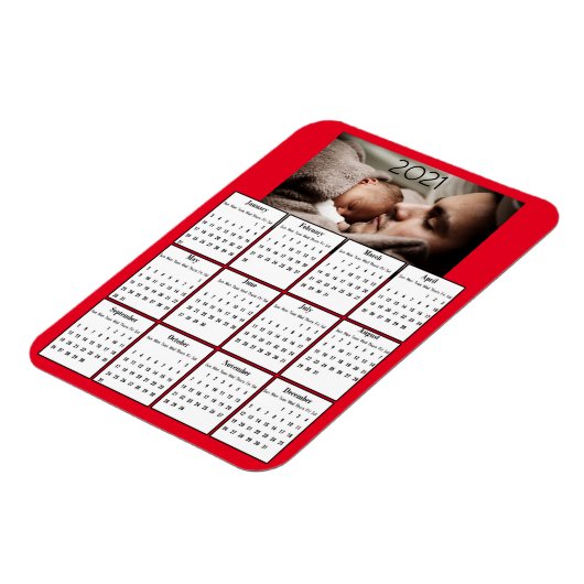 Mini Calendar Kühlschrank 2021 Magnet (Linke Seite)