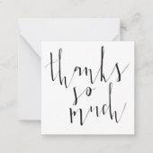 MINI | Calligraphy Foto Wedding Vielen Dank Mitteilungskarte (Vorderseite)