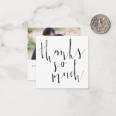MINI | Calligraphy Foto Wedding Vielen Dank Mitteilungskarte (Vorderseite/Rückseite Beispiel)