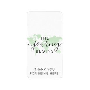 Mini Candy Bar Wrap Green World Map Journey Thema Adressaufkleber