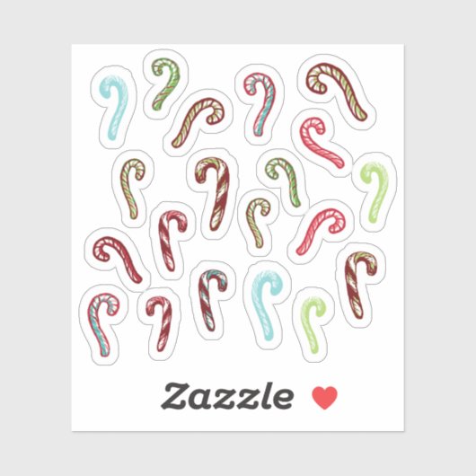 Mini Candy Cane Bundle Aufkleber (Blatt)