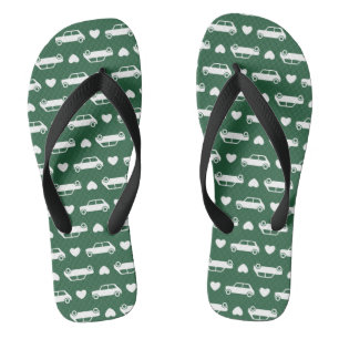 Mini Car Hearts Green Badesandalen