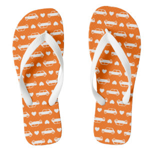 Mini Car Hearts Orange Flip Flops Badesandalen